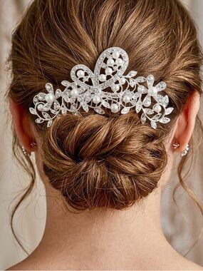 Bridal wedding bling diamond crystal hair comb new